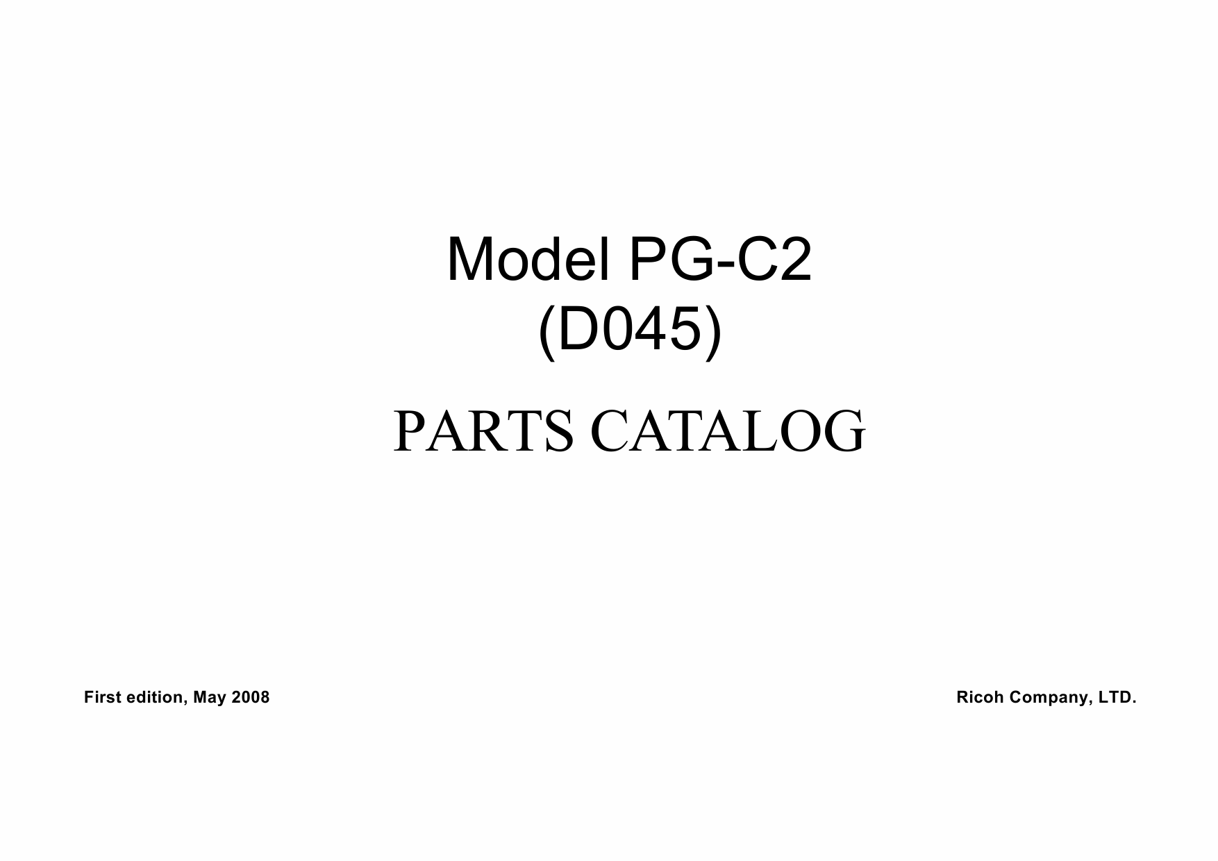 RICOH Aficio MP-C1800 D045 Parts Catalog-1